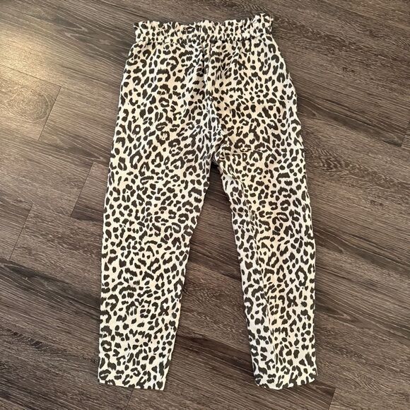 J. Crew Linen Blend Paperbag Waist Animal Print Pants - Picture 8 of 8